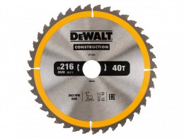 DEWALT Construction Circular Saw Blade 216 x 30mm x 40T £14.99